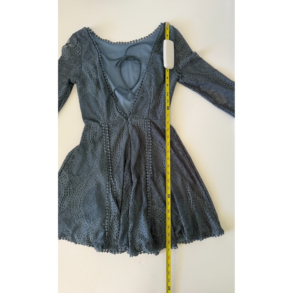 Angel Biba Blue Lace Long Sleeve Fit & Flare Mini Dress AU 8 US S Elegant Party. - Picture 12 of 16